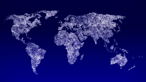 4k World map nodes concept,Dots connecting line,dots makes global world map. Stock Footage 129138491