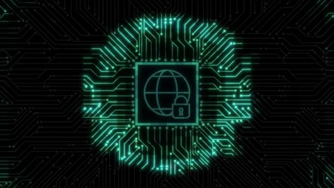 4k world security, green circuit board, technology Stock Footage 259963835