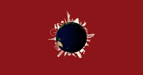 4K World Travel Animation |Loopable Stock Footage 108872168