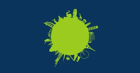 4K World Travel Animation |Loopable Stock Footage 111056116