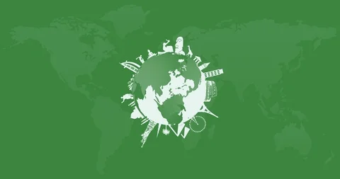 4K World Travel Animation |Loopable Stock Footage 112199702