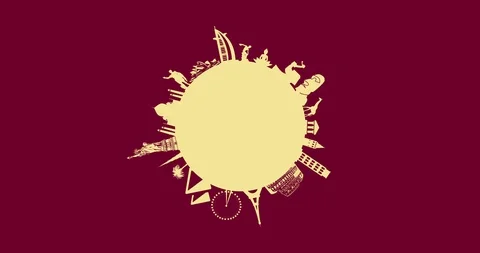 4K World Travel Animation |Loopable Stock Footage 112913621