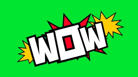 4K. wow, great,cool in comic strip speech cartoon animation style Stock Footage 132860657