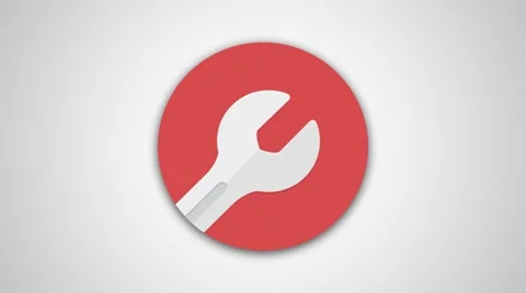 4K - Wrench round icon Stock Footage 61355649
