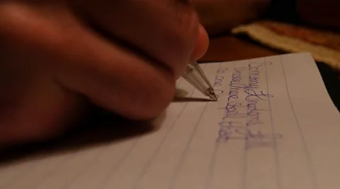 4K Writing a letter at night Stock Footage 44768023