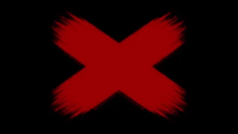 4K X Brush Animation Red on Black Stock Footage 303688434