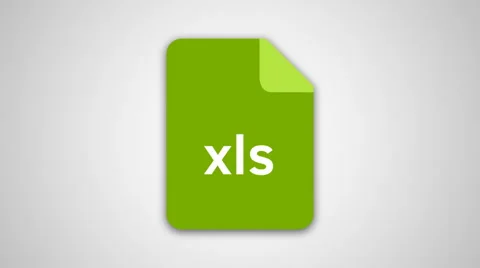 4K - xls file extension icon symbol round logo Stock Footage 61474594