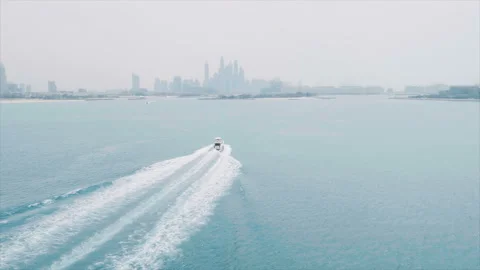 4K yachting video. The general plan of a large yacht in the blue sea Stock Footage 90133057