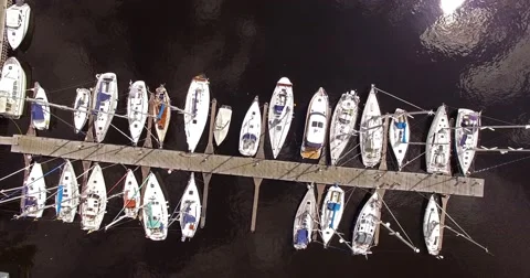4K - Yachts. Aerial view Stock Footage 52115437