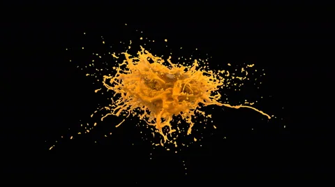 4k yellow bright paint splash, orange juice in slow motion Stock Footage 49918779
