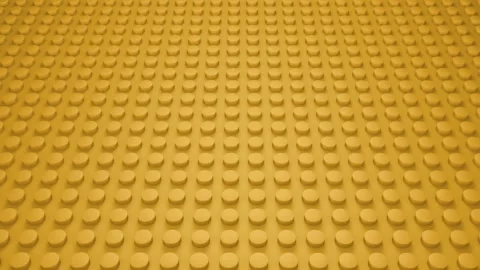 4K Yellow Toy Bricks Geometric Background, Forward Camera, 3D Loop Stock Footage 307362528