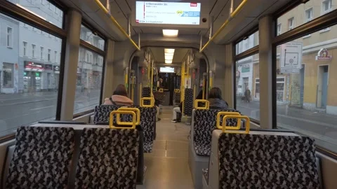 4K Yellow Tram Inside Berlin in eberswalde str Stock Footage 167740141