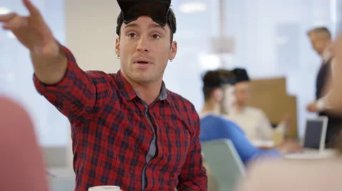 4K Young computer programmers trying out virtual reality viewers Stock Footage 65216344