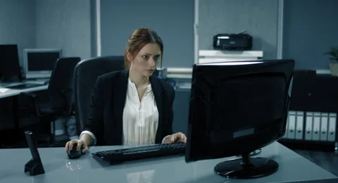 4K: A young female manager is analyzing a report and found a big mistake inside Stock Footage 66625904
