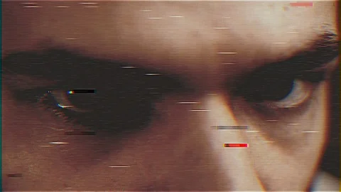 4k - Young man face with VHS Effect Stock Footage 71802150