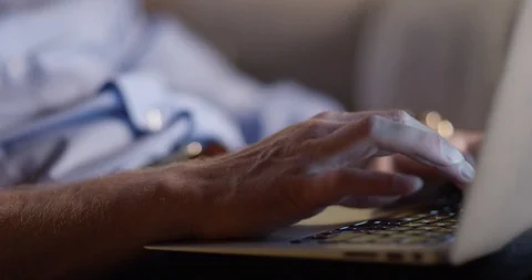 4k Young man working from their own personal home office Stock Footage 128369187