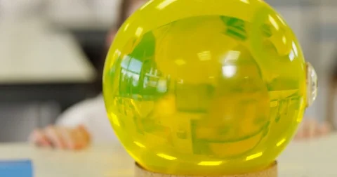 4k, A young school student looking excitedly at a science experiment. Slow motio Stock Footage 73054889