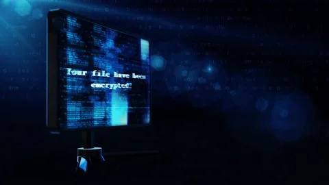 4K Your files Encrypted security, program code security interface Loop Animation Stock Footage 183420134