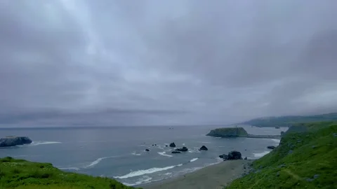 4K Zoom In California Beach Clouds Time Lapse Video Stock Footage 267926775