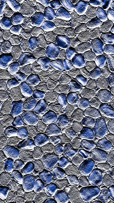 4K Zoom In on Cool Blue Washed Terrazzo Pebble Wall Texture Stock Footage 343694986