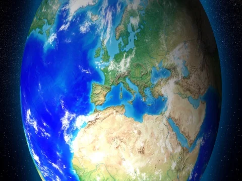 4K - Zoom in earth (through clouds from space) Stock Footage 80036893