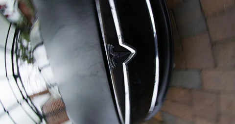 4k zoom out of Tesla model S Stock Footage 137617686