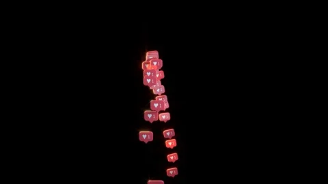 4k,3d falling social media likes alpha chanel,hearts like falling Stock Footage 113685612