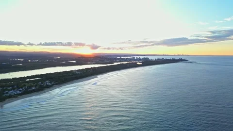 4K60 right pan of Fingal head beach in Tweed Heads, NSW, Australia Stock Footage 311607920