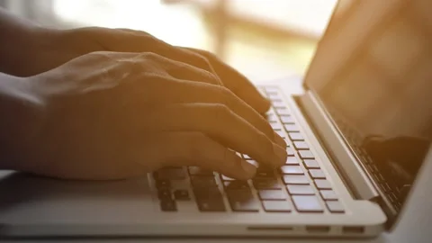 4K.Business working on tablet computer, Extreme close-up Wooman hands on keyboar Stock Footage 139210151