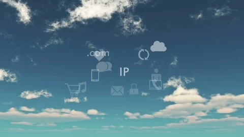 4k,Cloud computing connection concepts,timelapse cloud background,virtual inter Stock Footage 74721265