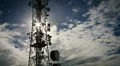4Kcommunication tower time lapse grey moody sky with clouds HD Footage