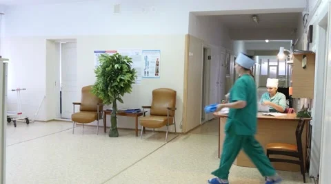 4k,corridor in hospital 1 스톡 동영상 63372828