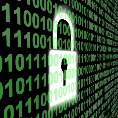 4k,Digital Padlock Cyber Security Concept,Binary source code,data display. Stock Footage 69400016