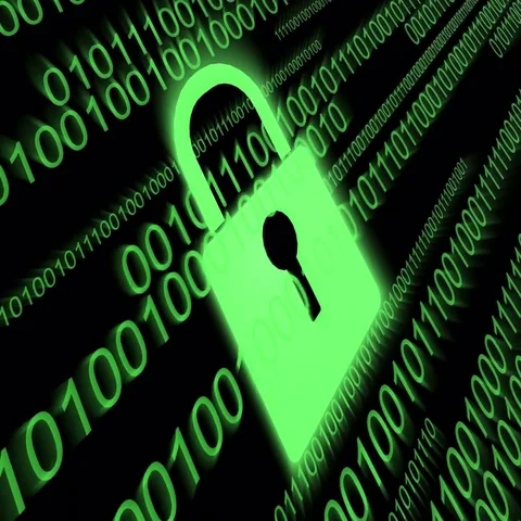 4k,Digital Padlock Cyber Security Concept,Binary source code,data display. Stock Footage 69431278