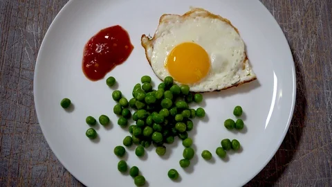 4k,scrambled eggs, food; background; hand; kitchen;breakfast;white;eating;cooked Stock Footage 101101838