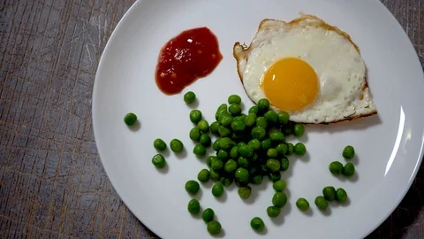 4k,scrambled eggs, food; background; hand; kitchen;breakfast;white;eating;cooked Stock Footage 101101856