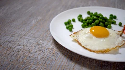 4k,scrambled eggs, food; background; hand; kitchen;breakfast;white;eating;cooked Stock Footage 101102339