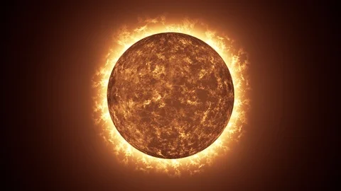 4K,Sun surface with solar flares. Stockbeeldmateriaal 98572901