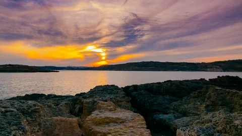 4K.Time lapse. The Blue Lagoon on Comino Island. Malta Gozo.Sunrise Stock Footage 109050161