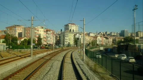 4K.Time lapse high speed train at Istanbul Stock Footage