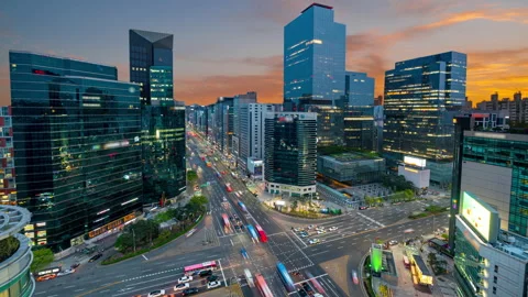 4K.Time lapse Tram fast speed and sunset Stock Footage 152958149