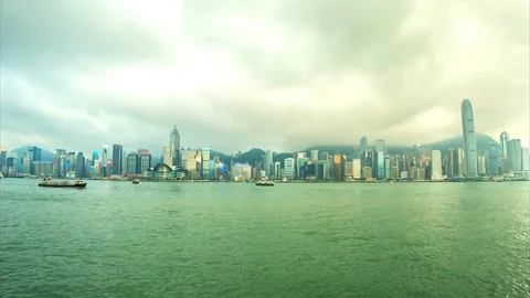 4K.Time lapse view of Hong Kong city Stock Footage