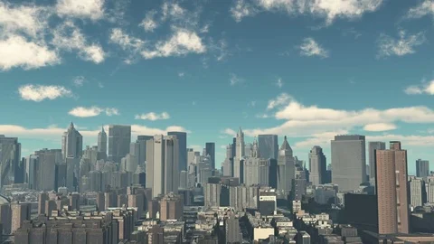4k,timelapse cloud fly over urban building and skyscrapers,NewYork City Scene. 库存影片 74255473