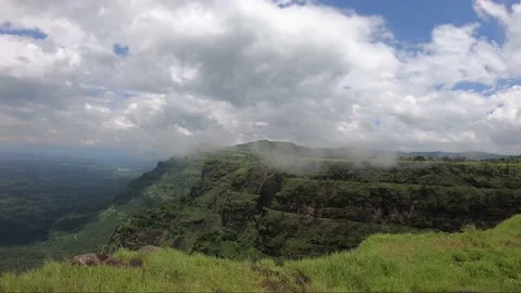 (4K)Timelapse of plateau of Ahupe during post monsoon in western ghats Stock Footage 154166484