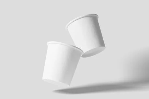 4oz Paper Cup for Tea Coffee White Blank 3D Rendering Mockup Stock Illustration