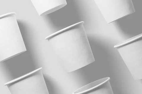 4oz Paper Cup for Tea Coffee White Blank 3D Rendering Mockup Stock Illustration