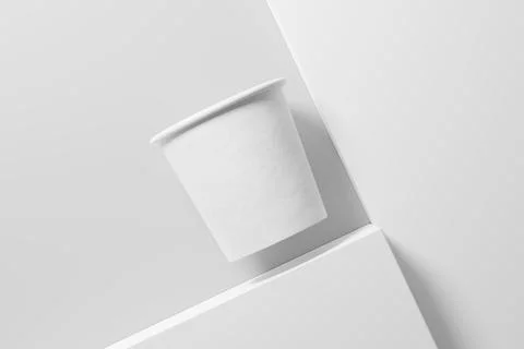 4oz Paper Cup for Tea Coffee White Blank 3D Rendering Mockup Stock Illustration