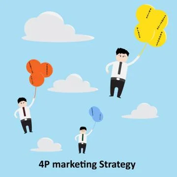 4P marketing Strategy Stock Illustration