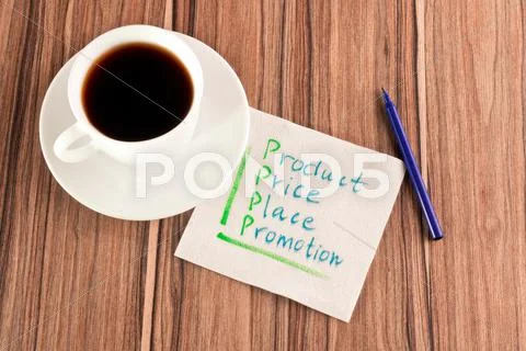 4p on a napkin Stock Photos