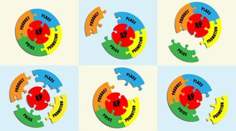 4P Puzzle Graph Stock Illustration